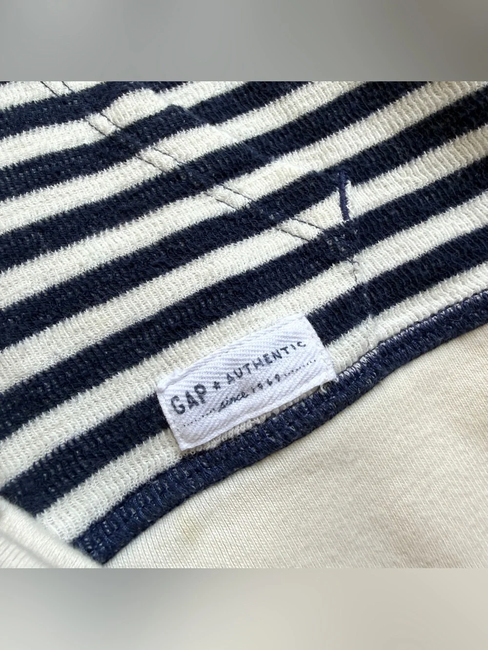 18-24M⚓️ GAP Kids Nautical Blue & Cream Stripe Zipper Hoodie Sweatshirt & Shorts